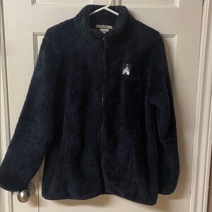 Walt Disney World navy warm full zip furry sherpa jacket women’s size L